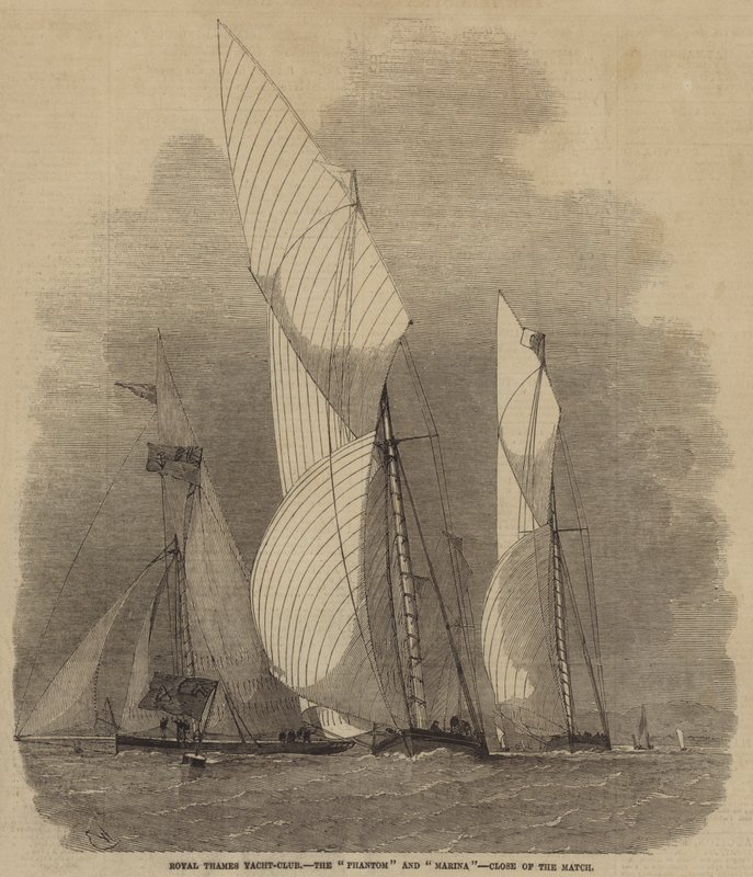 Royal Thames Yacht-Club ، و Phantom و Marina ، على مقربة من المباراة بواسطة إدوين ويدون