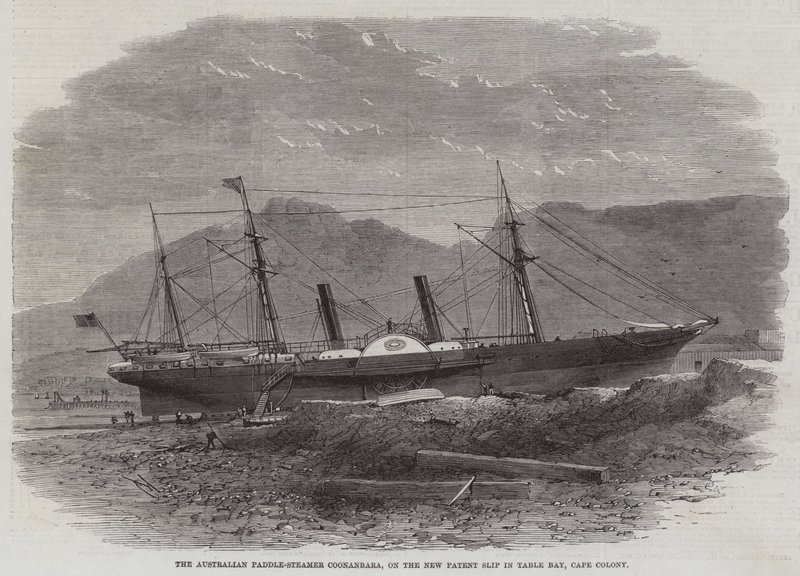 الأسترالية Paddle-Steamer Coonanbara ، على براءة اختراع جديدة في خليج تيبل ، كيب كولوني بواسطة إدوين ويدون