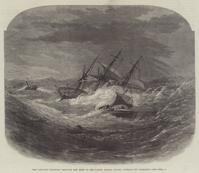 The Life-Boat Bradford ينقذ طاقم الدنماركي Barque Aurora Borealis قبالة Ramsgate بواسطة إدوين ويدون
