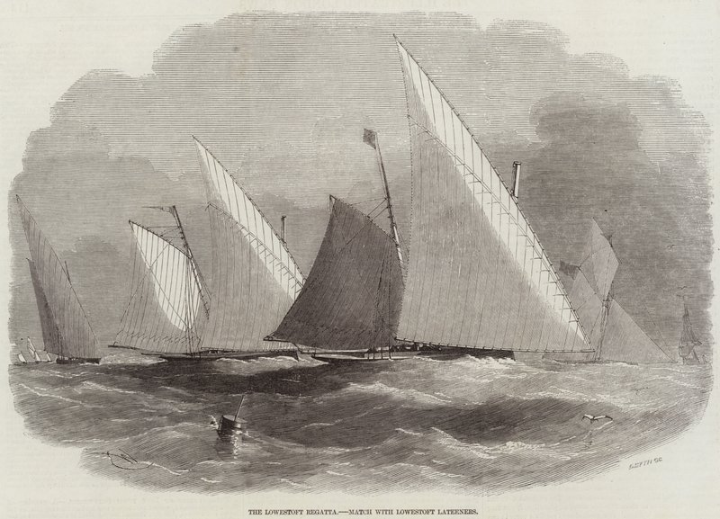The Lowestoft Regatta ، تطابق مع Lowestoft Lateeners بواسطة إدوين ويدون