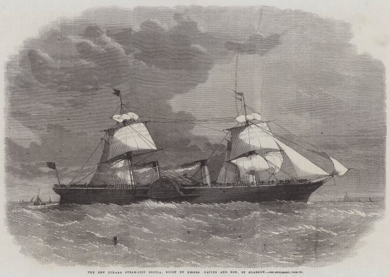 سفينة Cunard Steam-Ship Scotia الجديدة ، التي بناها Messers Napier and Son من Glasgow بواسطة إدوين ويدون