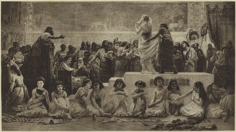 سوق الزواج البابلي (حفر ضوئي) بواسطة إدوين لونجسدن لونج