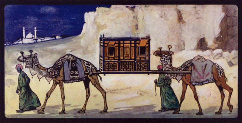 الجمال مع Palanquin الاحتفالية (لون ليثو) بواسطة إدوين نوبل