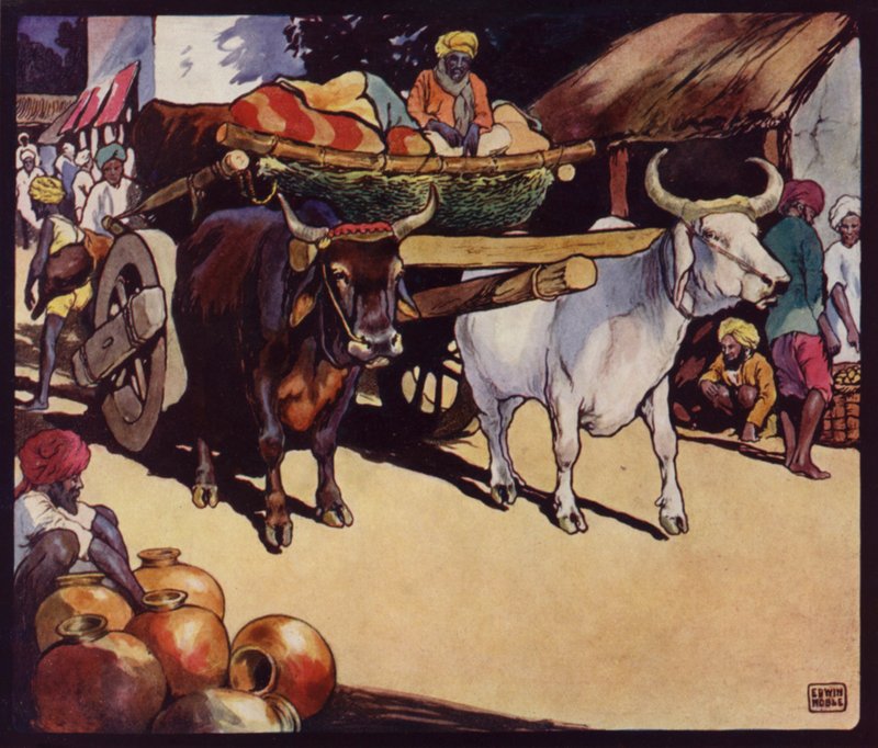 Indian Bullock-Waggon (لون ليثو) بواسطة إدوين نوبل