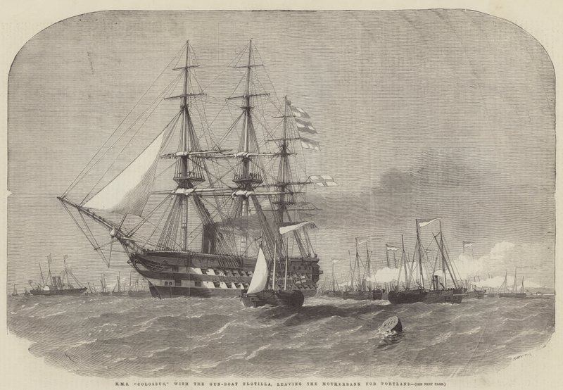 HMS Colossus ، مع قافلة الأسطول ، تاركا Motherbank إلى بورتلاند بواسطة إدوين ويدون