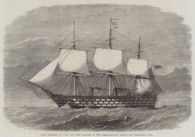 سفينة HMS فيكتوريا ، 102 بندقية ، الرائد الجديد لأسطول البحر الأبيض المتوسط بواسطة إدوين ويدون