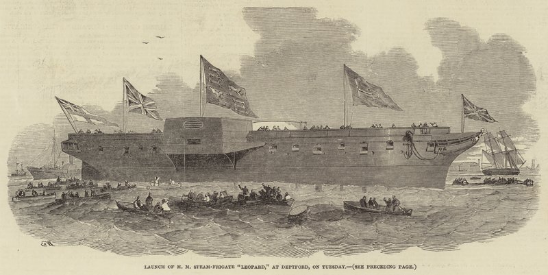 إطلاق HM Steam-Frigate Leopard في Deptford ، يوم الثلاثاء بواسطة إدوين ويدون