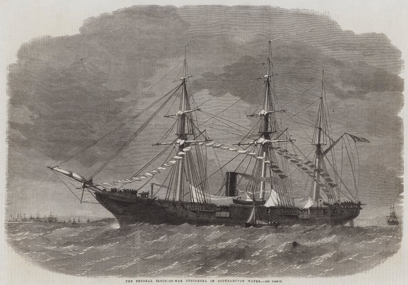 The Sloop-of-War Tuscarora في مياه ساوثامبتون بواسطة إدوين ويدون