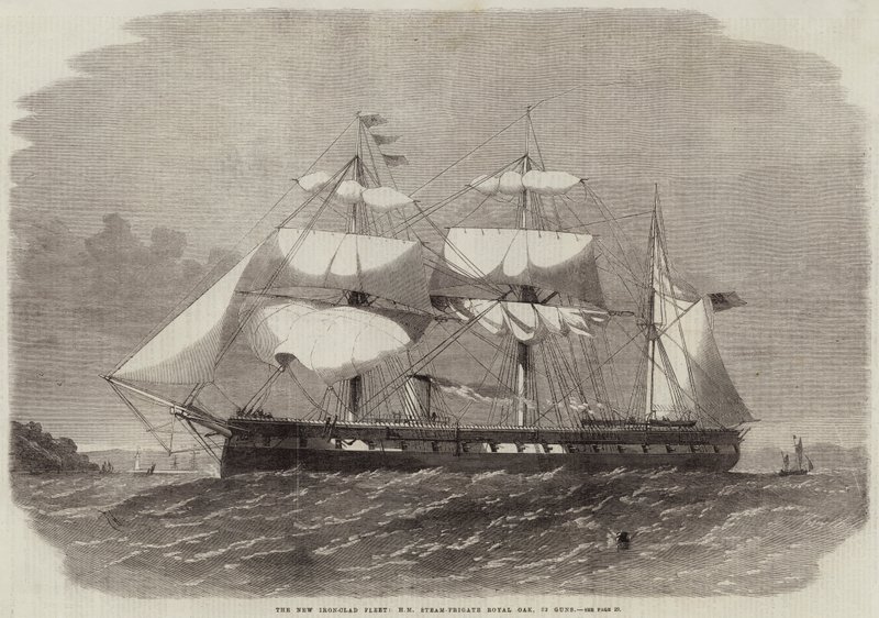الأسطول الجديد المكسو بالحديد ، HM Steam-Frigate Royal Oak ، 32 Guns بواسطة إدوين ويدون