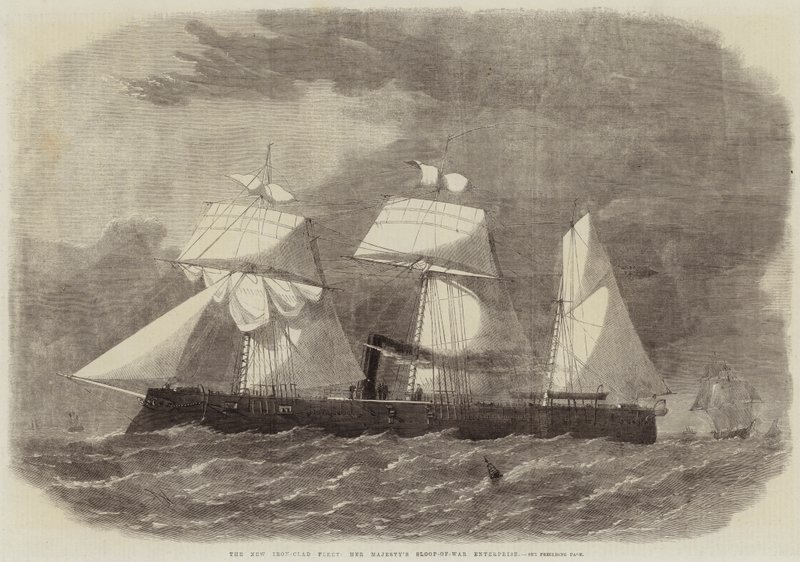الأسطول الجديد المكسو بالحديد ، مؤسسة Sloop-of-War صاحبة الجلالة بواسطة إدوين ويدون