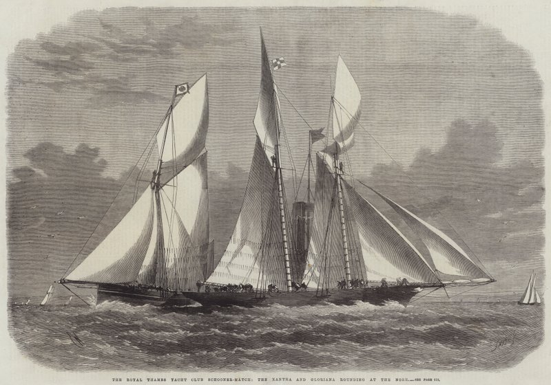 The Royal Thames Yacht Club Schooner-Match ، وجولة Xantha و Gloriana في Nore بواسطة إدوين ويدون