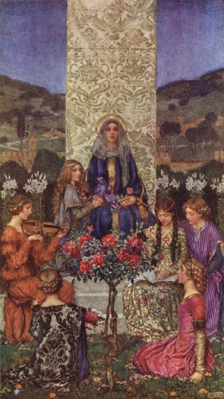 سيدتنا تغني Magnificat ، بألوان تفوق الحلو (اللون الليثو) بواسطة إليانور فورتسكو بريكديل