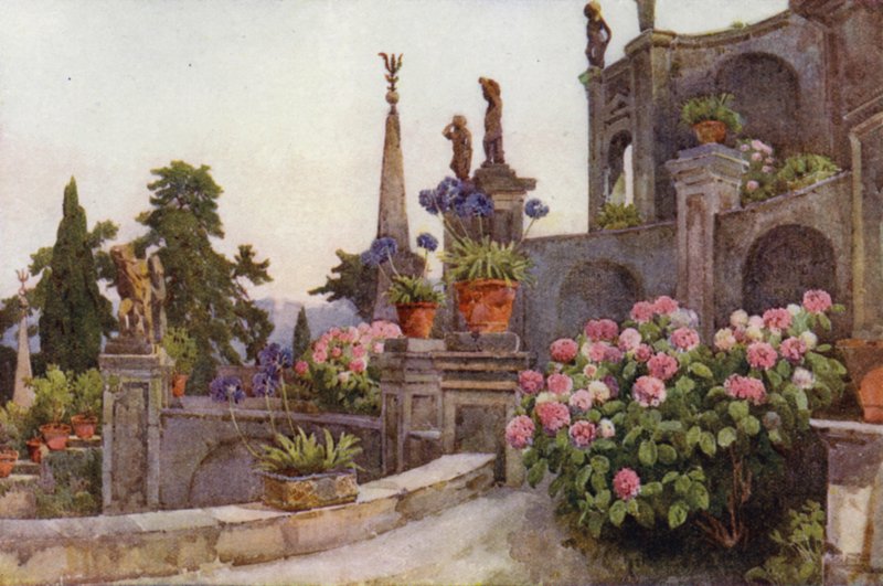 في الحديقة ، Isola Bella ، Lago Maggiore (لون ليثو) بواسطة إيلا دو كين