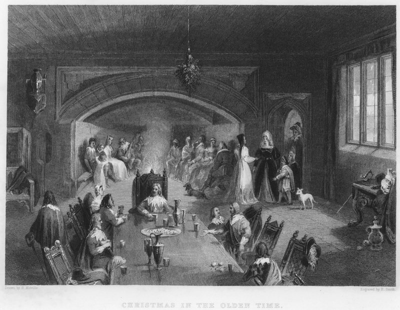 عيد الميلاد في وقت Olden ، Wycoller Hall ، لانكشاير ، 1650 بواسطة مدرسة اللغة الإنجليزية