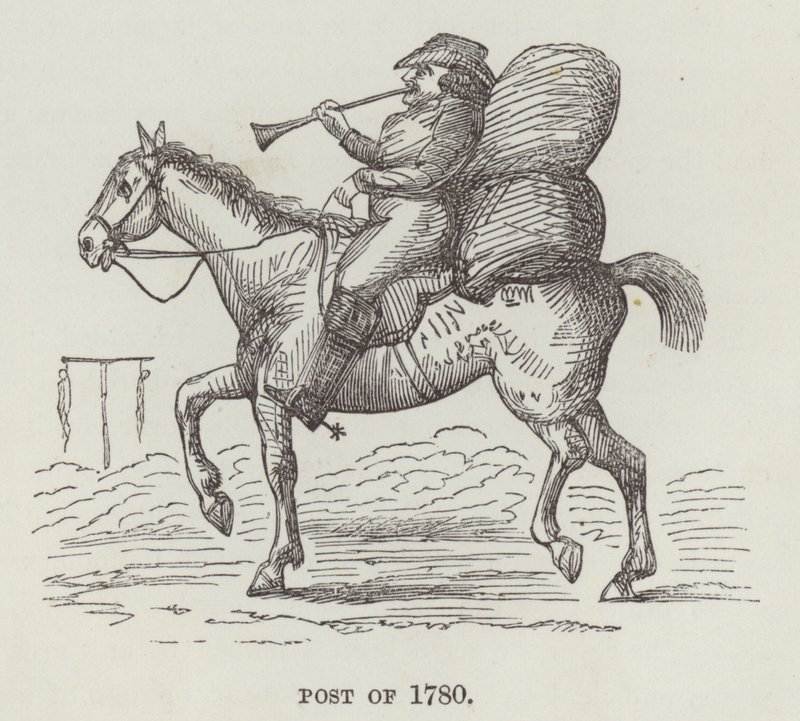 بريد عام 1780 بواسطة مدرسة اللغة الإنجليزية