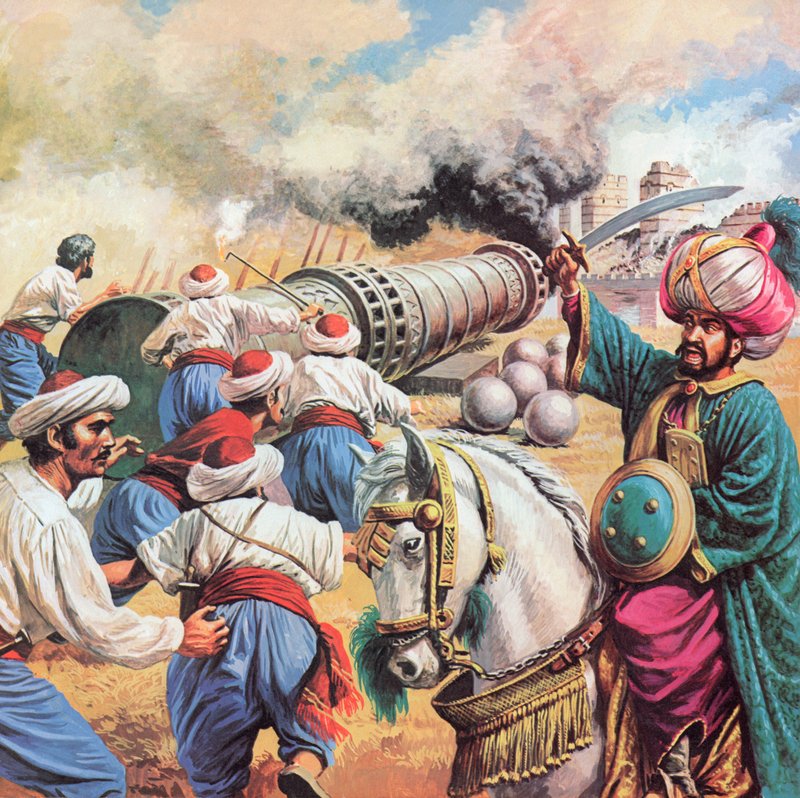 السلطان محمد يحاصر القسطنطينية ، 1453 بواسطة مدرسة اللغة الإنجليزية