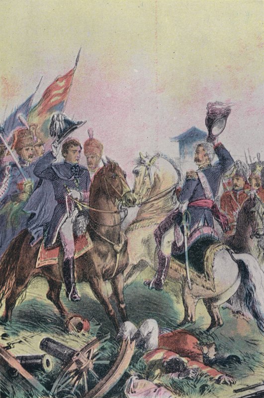 لقاء دوق ويلينغتون والميدان المشير بلوخر بعد معركة واترلو ، 1815 بواسطة مدرسة اللغة الإنجليزية