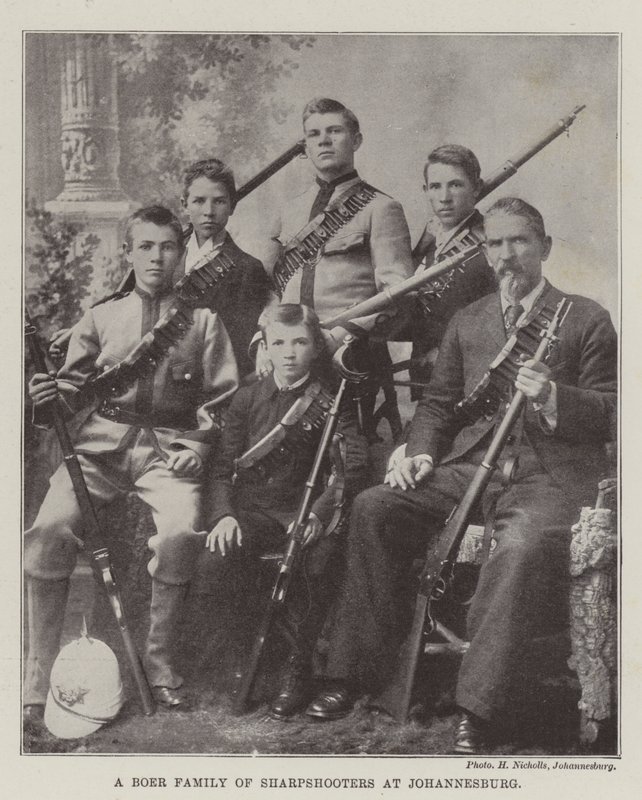 عائلة Boer من Sharpshooters في جوهانسبرغ بواسطة مصور انجليزى