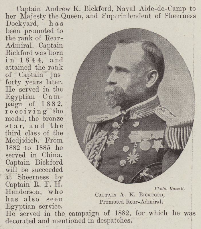 الكابتن AK Bickford ، أميرال خلفي بواسطة مصور انجليزى