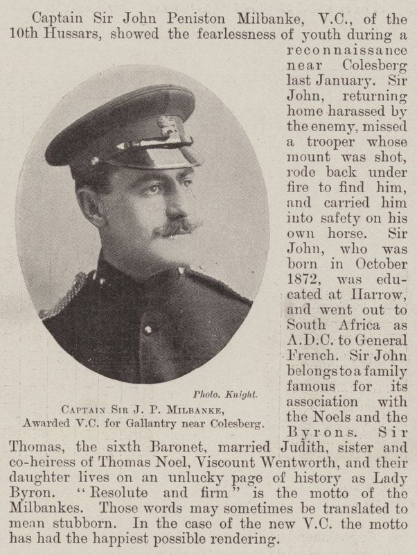 الكابتن السير JP Milbanke ، منح VC لـ Gallantry بالقرب من Colesberg بواسطة مصور انجليزى