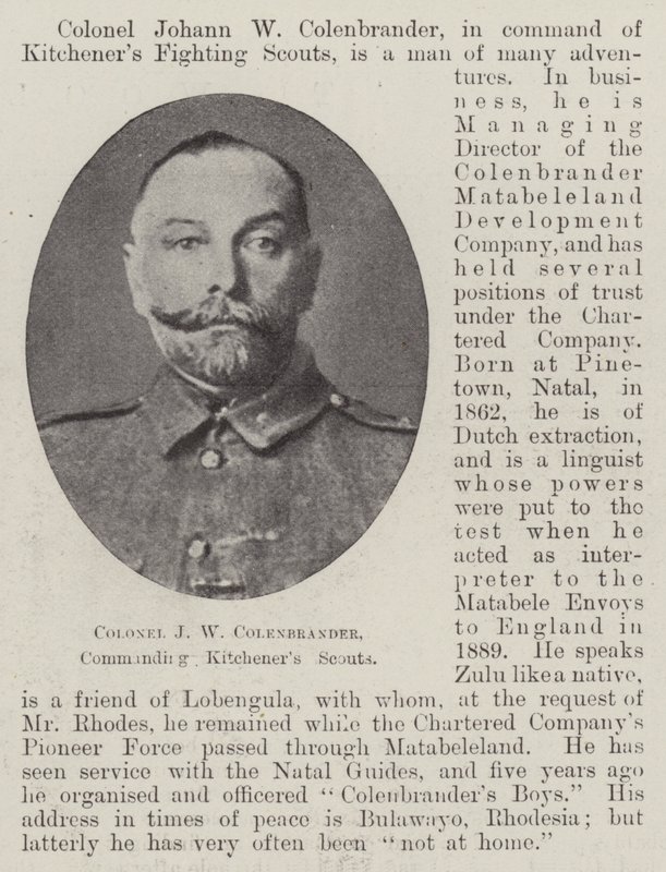 العقيد JW Colenbrander ، قائد الكشافة كيتشنرز بواسطة مصور انجليزى