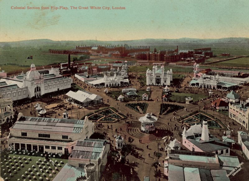 القسم الاستعماري من Flip-Flap ، The Great White City ، لندن بواسطة مصور انجليزى