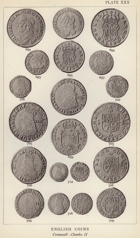 English Coins, Cromwell, Charles II (b/w photo) بواسطة مصور انجليزى