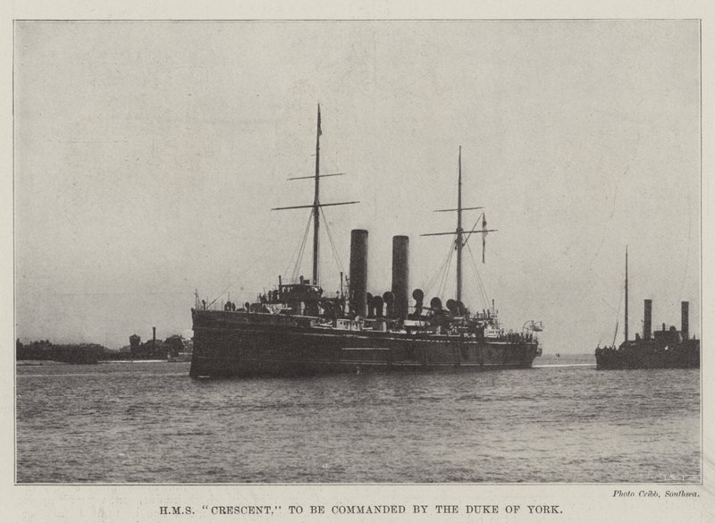 HMS Crescent ، بقيادة دوق يورك بواسطة مصور انجليزى