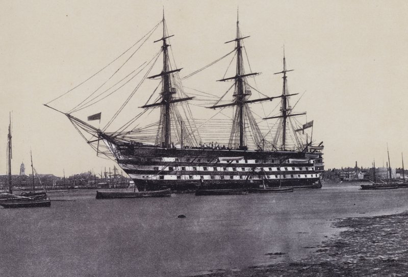 HMS St Vincent (صورة b / w) بواسطة مصور انجليزى