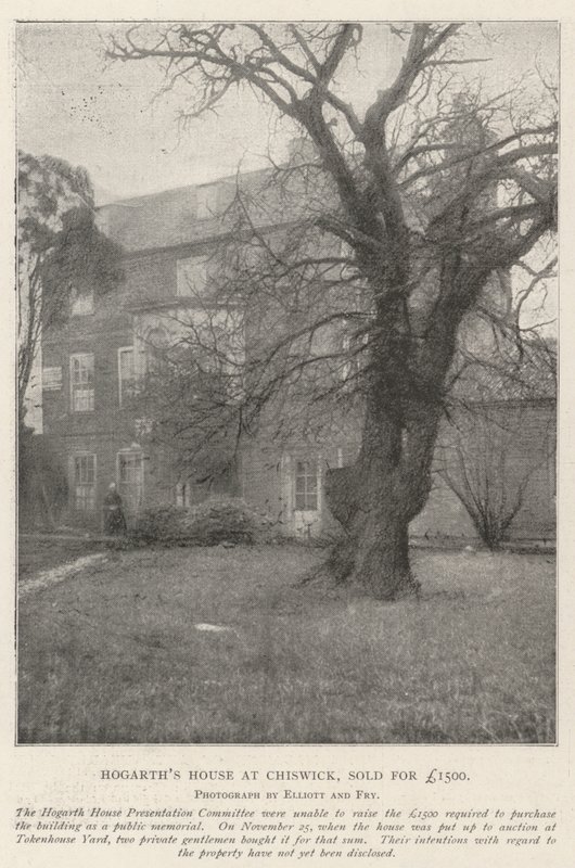 تم بيع Hogarths House at Chiswick مقابل 1500 جنيه إسترليني بواسطة مصور انجليزى