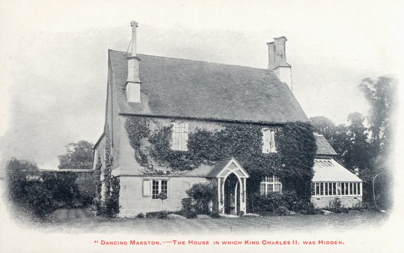 House in the village of Long Marston, Gloucestershire, where King Charles II was hidden after his escape following the defeat of his army at the Battle of Worcester بواسطة مصور انجليزى