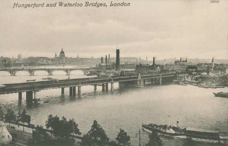 جسور Hungerford و Waterloo ، لندن بواسطة مصور انجليزى