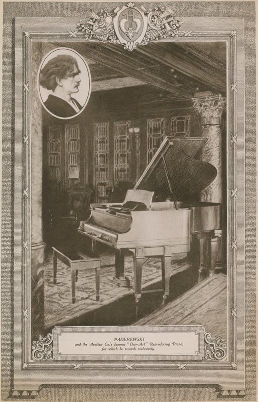 Ignacy Jan Paderweski و Aeoian Company&39;s Duo-Art Reprising Piano بواسطة مصور انجليزى