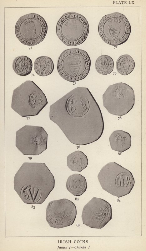 Irish Coins, James I, Charles I (b/w photo) بواسطة مصور انجليزى
