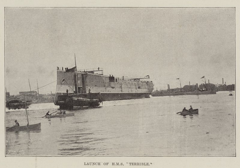 إطلاق HMS الرهيب بواسطة مصور انجليزى