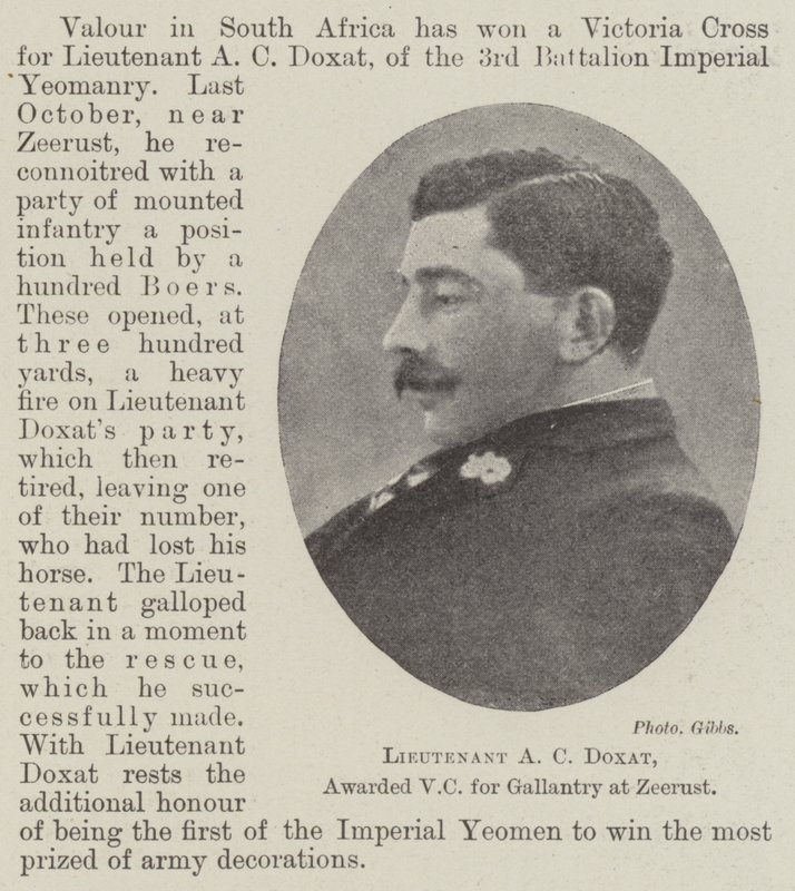 الملازم AC Doxat ، منح VC لـ Gallantry في Zeerust بواسطة مصور انجليزى