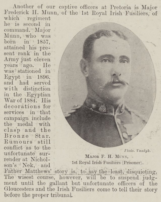 الرائد FH Munn ، 1st Fusiliers الملكي الأيرلندي (السجين) بواسطة مصور انجليزى