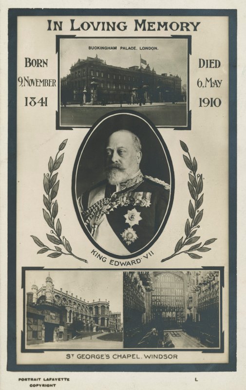 Memorial card for King Edward VII (b/w photo) بواسطة مصور انجليزى