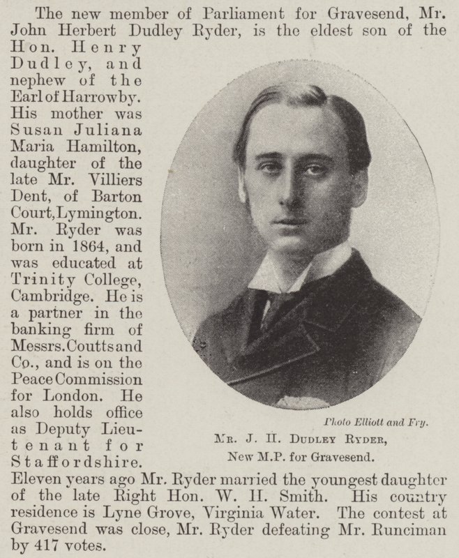 السيد JH Dudley Ryder ، عضو البرلمان الجديد لـ Gravesend بواسطة مصور انجليزى