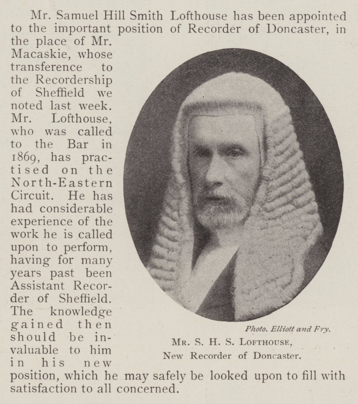 السيد SHS Lofthouse ، مسجل جديد من دونكاستر بواسطة مصور انجليزى