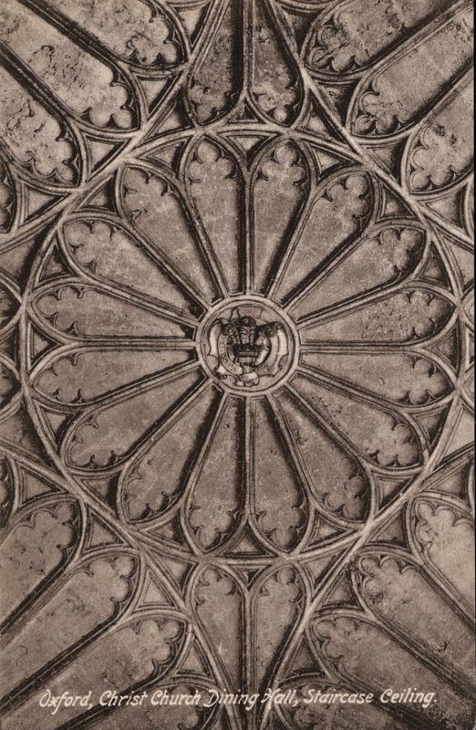 Oxford, Christ Church, Dining Hall, Staircase Ceiling (b/w photo) بواسطة مصور انجليزى