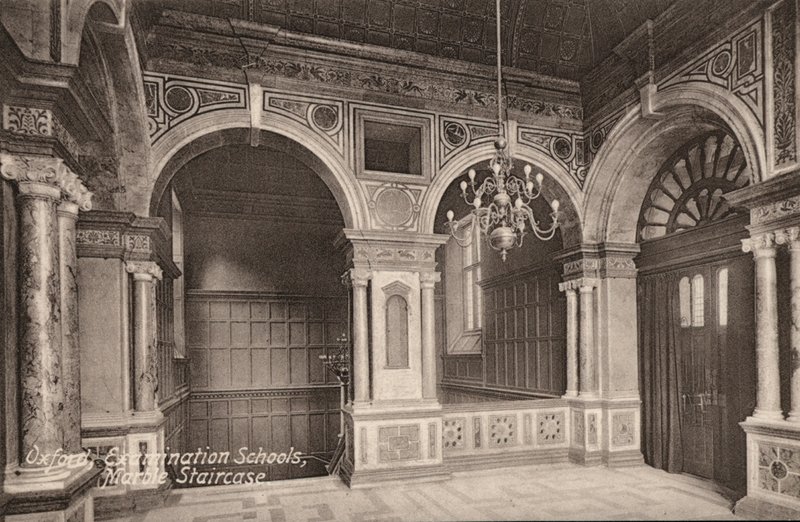 مدارس أكسفورد للامتحانات ، Marble Staircase (b / w photo) بواسطة مصور انجليزى