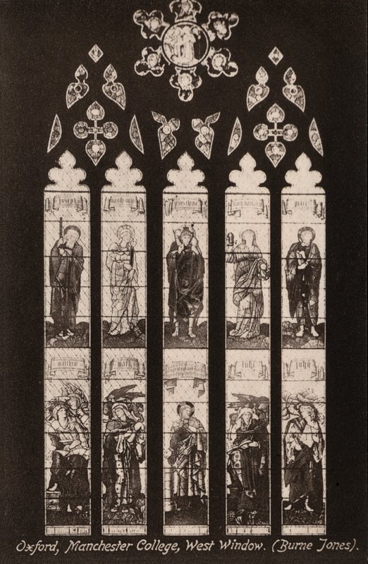 Oxford, Manchester College, West Window, Burne Jones (b/w photo) بواسطة مصور انجليزى