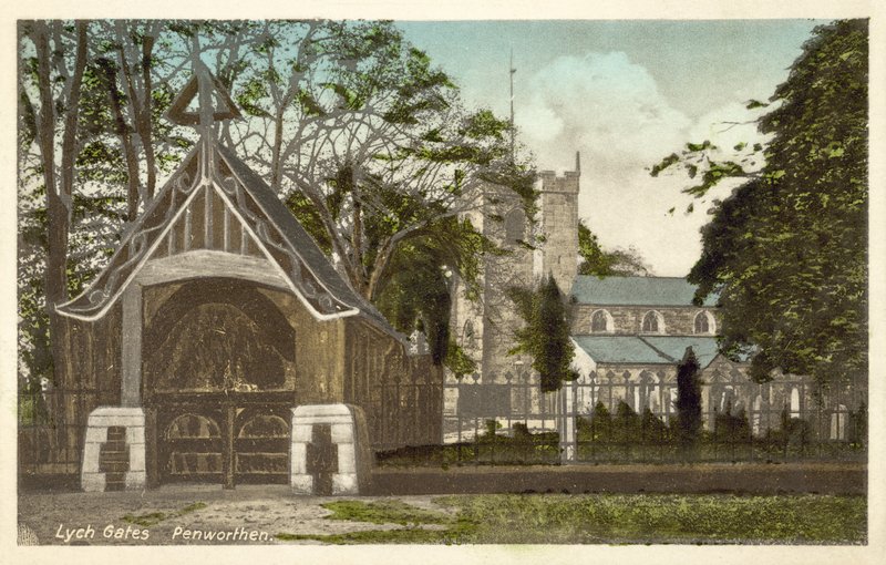 كنيسة Penwortham و Lych Gates (صورة ملونة) بواسطة مصور انجليزى