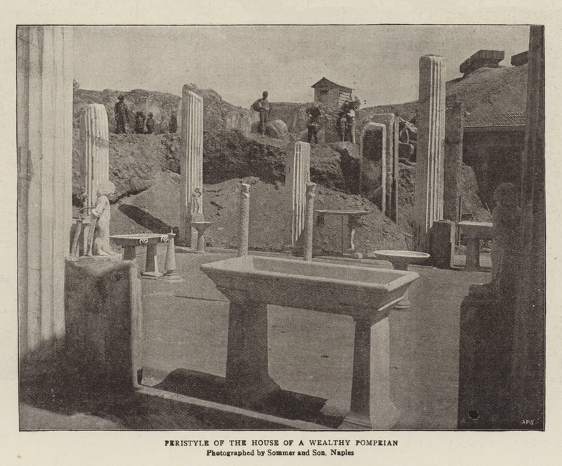Peristyle من بيت بومبيان الأثرياء بواسطة مصور انجليزى