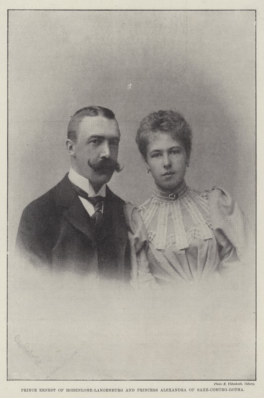 الأمير إرنست من Hohenlohe-Langenburg والأميرة ألكسندرا من Saxe-Coburg-Gotha بواسطة مصور انجليزى
