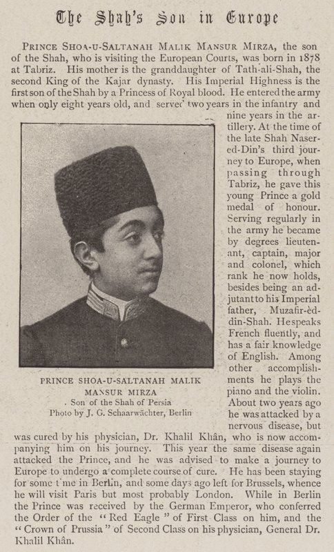 Prince Shoa-U-Saltanah Malik Mansur Mirza  بواسطة مصور انجليزى