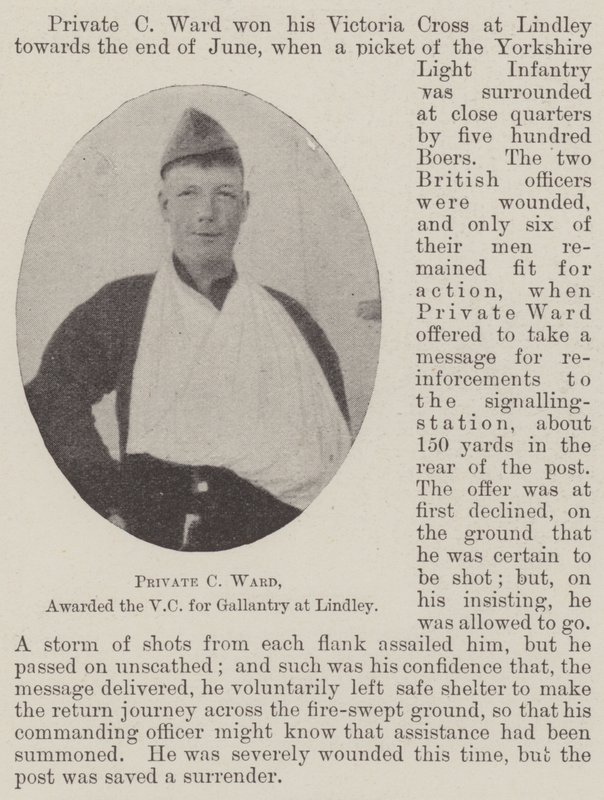 حصل Private C Ward على جائزة VC لـ Gallantry في Lindley بواسطة مصور انجليزى