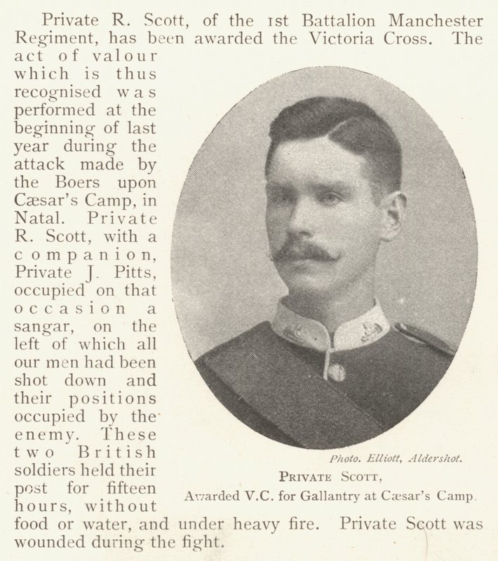 حصل سكوت الخاص على VC لـ Gallantry في Caesars Camp بواسطة مصور انجليزى