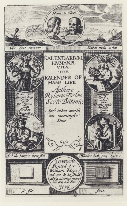 R Farley, Kalendarium humanae vitae, W Hope 1638 (b/w photo) بواسطة مصور انجليزى